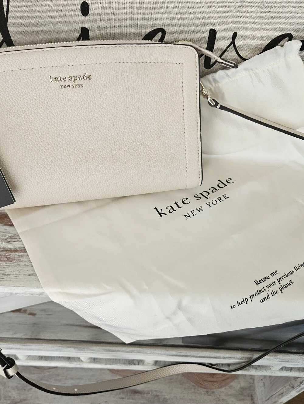 kate spade Cream Leather Crossbody Bag
